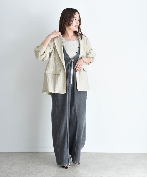 テンセルデニム フロントタック サロペット Eimee Law│Eimee Law
