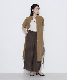 タイプライター ロングシャツドレス