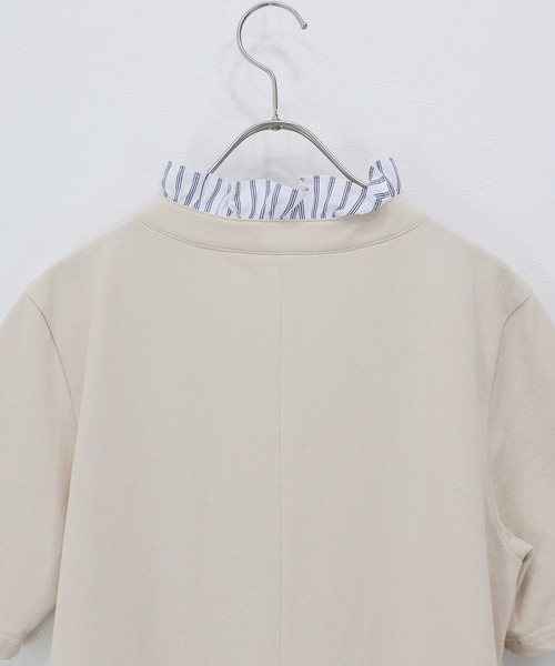J by blue(ジェイバイブルー)の「フリルシャツドッキングワンピース(ワンピース・レディース・チャコールグレー/アイボリー/ブラック・MEDIUM)」の14枚目の写真