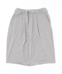 タック入り スウェット ワイド ハーフパンツ