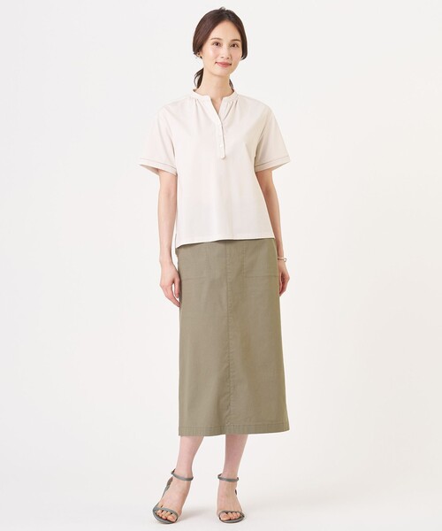 J.PRESS Ladies(J.プレス レディス)の「プレーティングジャージー バンドカラー カットソー(Tシャツ/カットソー・レディース・ネイビー系/ローズ系/グレー系/ライトグレー系・SMALL)」の13枚目の写真
