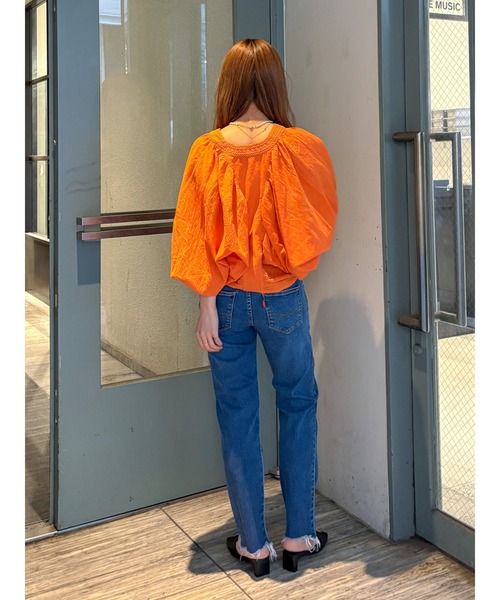 Ungrid(アングリッド)の「ハイウエストフレイドヘムストスリ(デニムパンツ・レディース・ブルー・26inch/25inch/24inch)」の17枚目の写真