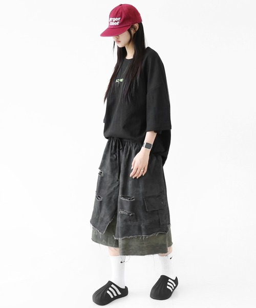 minsobi（ミンソビ）の「サウンドウェーブ グラフィック ビッグシルエット 半袖Tシャツ ユニセックス（Tシャツ/カットソー・メンズ・ブラック/ホワイト/グレー・FREE）」の8枚目の写真