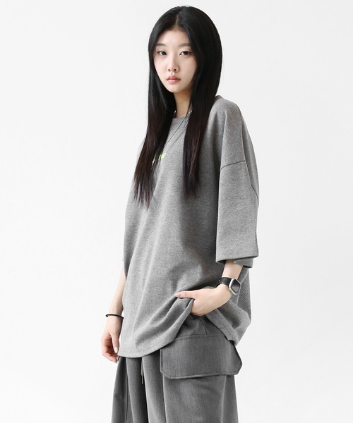 minsobi（ミンソビ）の「サウンドウェーブ グラフィック ビッグシルエット 半袖Tシャツ ユニセックス（Tシャツ/カットソー・メンズ・ブラック/ホワイト/グレー・FREE）」の14枚目の写真