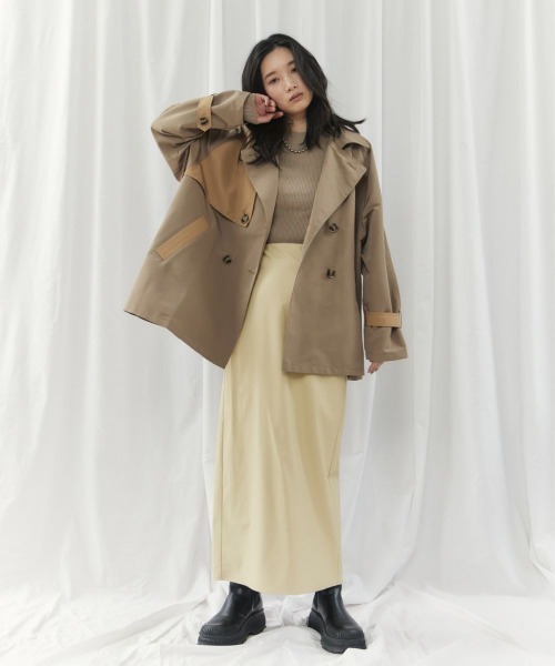 CIEL'AIR(シエルエアー)の「【ウォッシャブル加工】FAUX LEATHER SKIRT(フェイクレザースカート)(スカート・レディース・ブラック/イエロー・FREE)」の15枚目の写真