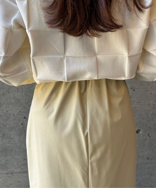 CIEL'AIR(シエルエアー)の「【ウォッシャブル加工】FAUX LEATHER SKIRT(フェイクレザースカート)(スカート・レディース・ブラック/イエロー・FREE)」の11枚目の写真