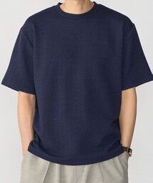 SHIPS: 膨れジャカード ショートスリーブ Tシャツ