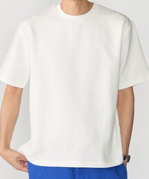 SHIPS: 膨れジャカード ショートスリーブ Tシャツ