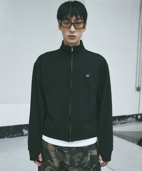 NICK&NICOLE(ニックアンドニコール)の「COTTON BUTTERFLY CROPPED ZIP-UP_BLACK(ナイロンジャケット・メンズ・その他・FREE)」の1枚目の写真