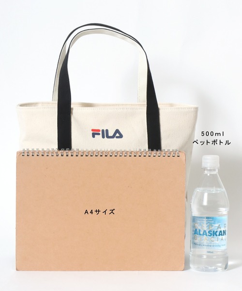 FILA(フィラ)の「FILA(フィラ)コットンキャンバス配色トートバッグ/ワンポイントロゴプリント/無地 ストライプ(トートバッグ・レディース・ホワイト×ブラック/ブルー系その他・FREE)」の20枚目の写真