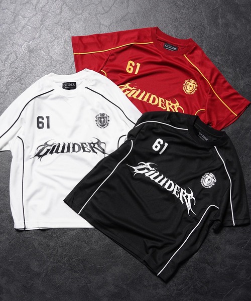 GUIDER(ガイダー)の「【GUIDER】メッシュ パイピング ゲーム Tee / Mesh Piping Game Tee(Tシャツ/カットソー・メンズ・ホワイト/ブラック/レッド・S/M/L)」の4枚目の写真