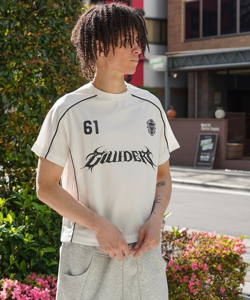 GUIDER(ガイダー)の「【GUIDER】メッシュ パイピング ゲーム Tee / Mesh Piping Game Tee(Tシャツ/カットソー・メンズ・ホワイト/ブラック/レッド・S/M/L)」の6枚目の写真
