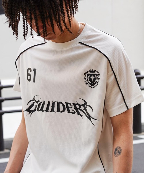 GUIDER(ガイダー)の「【GUIDER】メッシュ パイピング ゲーム Tee / Mesh Piping Game Tee(Tシャツ/カットソー・メンズ・ホワイト/ブラック/レッド・S/M/L)」の8枚目の写真