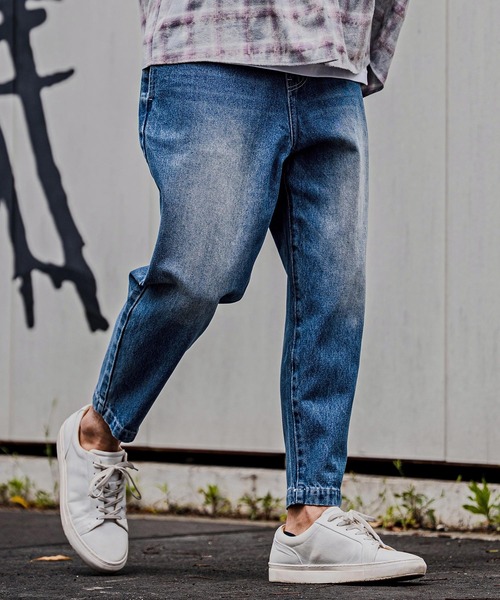 mp15103-Balloon Silhouette Belted Denim Pants デニムパンツ