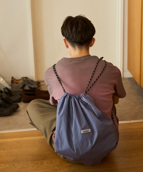 BROKEN BASE(ブロークンベース)の「anorak check knapsack(ショルダーバッグ・メンズ・ホワイト系/ネイビー系/ブルー系・フリー)」の7枚目の写真