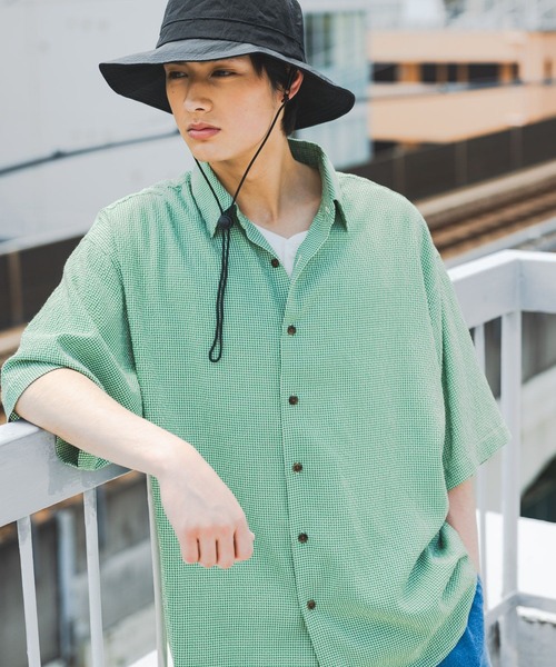 niko and...(ニコアンド)の「ドライタッチギンガムシャツ(シャツ/ブラウス・メンズ・グリーン/ブラック/ブルー・MEDIUM/LARGE)」の1枚目の写真