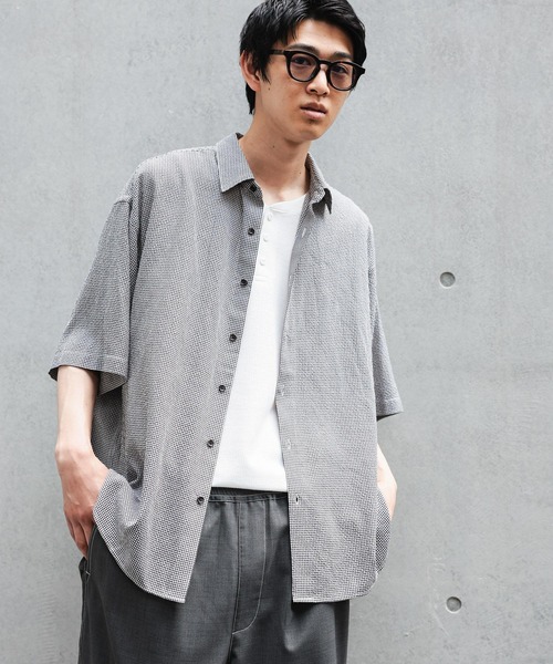 niko and...(ニコアンド)の「ドライタッチギンガムシャツ(シャツ/ブラウス・メンズ・グリーン/ブラック/ブルー・MEDIUM/LARGE)」の2枚目の写真