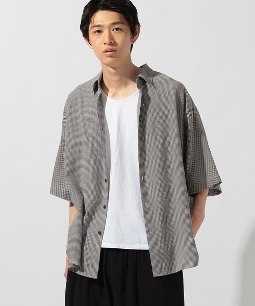 niko and...(ニコアンド)の「ドライタッチギンガムシャツ(シャツ/ブラウス・メンズ・グリーン/ブラック/ブルー・MEDIUM/LARGE)」の4枚目の写真