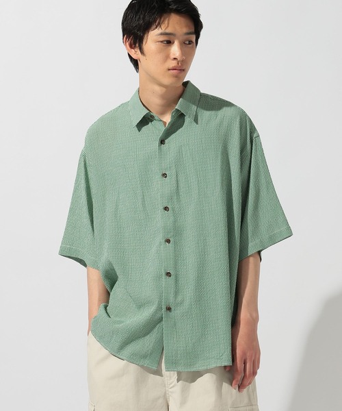 niko and...(ニコアンド)の「ドライタッチギンガムシャツ(シャツ/ブラウス・メンズ・グリーン/ブラック/ブルー・MEDIUM/LARGE)」の8枚目の写真