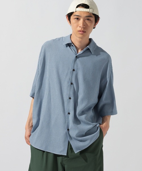 niko and...(ニコアンド)の「ドライタッチギンガムシャツ(シャツ/ブラウス・メンズ・グリーン/ブラック/ブルー・MEDIUM/LARGE)」の14枚目の写真