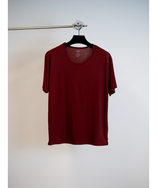 GOZER(ゴーザー)の「UNDER HALF T-SHIRT_WINE(Tシャツ/カットソー・メンズ・ワイン・LARGE/X-LARGE/MEDIUM)」の1枚目の写真