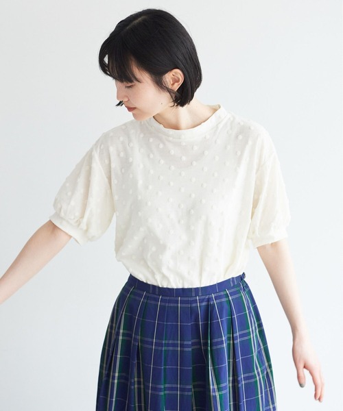 l'atelier du savon(アトリエドサボン)の「ベロアドット半袖T(Tシャツ/カットソー・レディース・アイボリー/ブラック・FREE)」の10枚目の写真