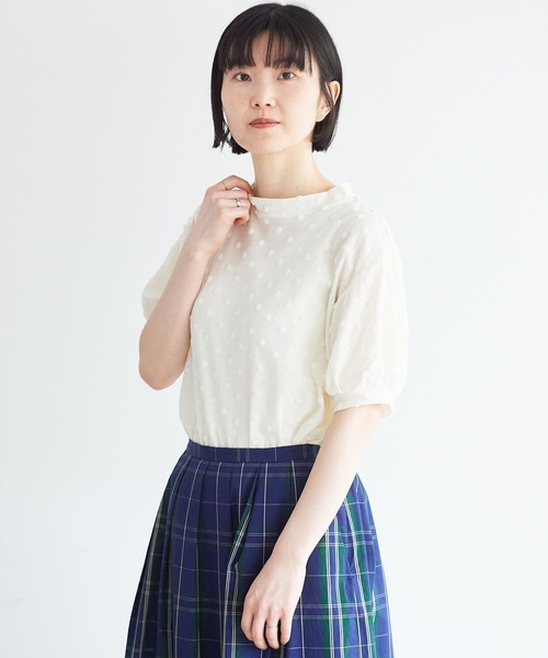 l'atelier du savon(アトリエドサボン)の「ベロアドット半袖T(Tシャツ/カットソー・レディース・アイボリー/ブラック・FREE)」の9枚目の写真