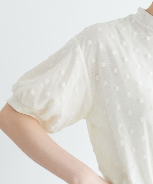 l'atelier du savon(アトリエドサボン)の「ベロアドット半袖T(Tシャツ/カットソー・レディース・アイボリー/ブラック・FREE)」の7枚目の写真