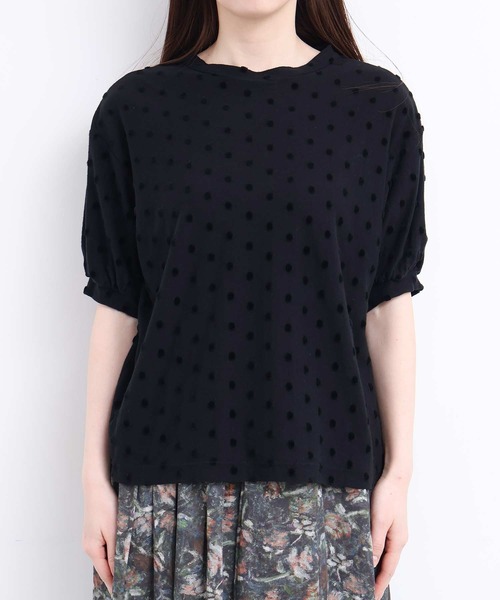 l'atelier du savon(アトリエドサボン)の「ベロアドット半袖T(Tシャツ/カットソー・レディース・アイボリー/ブラック・FREE)」の17枚目の写真