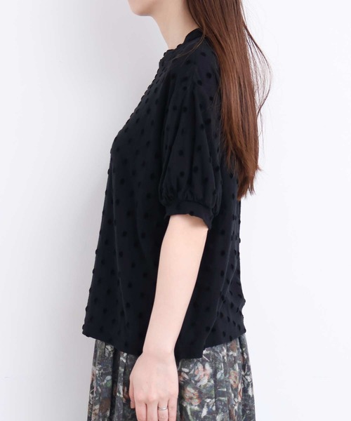 l'atelier du savon(アトリエドサボン)の「ベロアドット半袖T(Tシャツ/カットソー・レディース・アイボリー/ブラック・FREE)」の16枚目の写真
