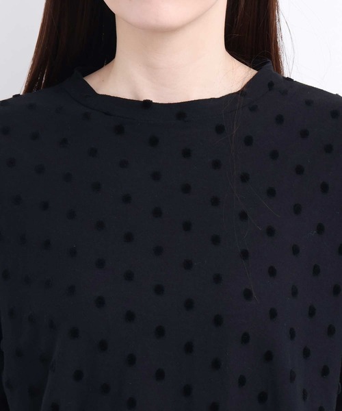 l'atelier du savon(アトリエドサボン)の「ベロアドット半袖T(Tシャツ/カットソー・レディース・アイボリー/ブラック・FREE)」の14枚目の写真