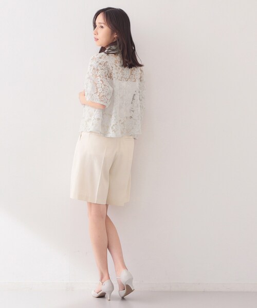 index（インデックス）の「フラワー刺繍シアーシャツ【洗濯機OK／イージーアイロン】（シャツ/ブラウス・レディース・ライトグレー/アイボリー/ブラック・00）」の10枚目の写真
