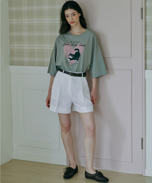 MALOUPE(マロップ)の「5219 クロップオーバーフィットグラフィックTシャツ (カーキ)(Tシャツ/カットソー・レディース・カーキ・FREE)」の6枚目の写真