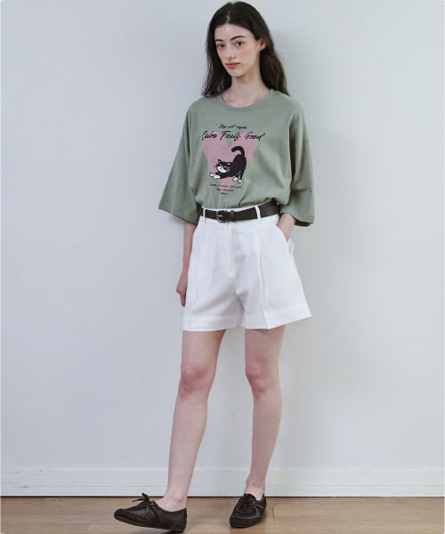 MALOUPE(マロップ)の「5219 クロップオーバーフィットグラフィックTシャツ (カーキ)(Tシャツ/カットソー・レディース・カーキ・FREE)」の7枚目の写真