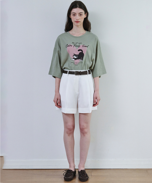 MALOUPE(マロップ)の「5219 クロップオーバーフィットグラフィックTシャツ (カーキ)(Tシャツ/カットソー・レディース・カーキ・FREE)」の8枚目の写真
