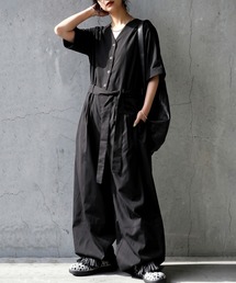 未使用タグ付き アンティカ ダブルサロペット オールインワン つなぎ ダブルボタン オールインワン（つなぎ/オールインワン）｜antiqua