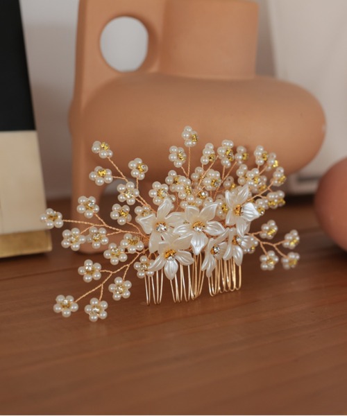 Cupid Heart(キューピッドハート)の「【Cupid Heart】結婚式用!カスミソウブーケヘアコーム(バレッタ/ヘアクリップ・レディース・シルバー/ゴールド・MEDIUM)」の5枚目の写真