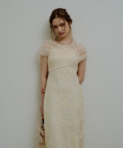 リルアー　LE'RURE Crosstulledesignflaredress Cross tulle design flare dress（ドレス）｜LE'RURE（リルアー）の