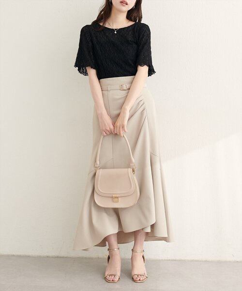 natural couture(ナチュラルクチュール)の「フレアスリーブリバーシブルレース(Tシャツ/カットソー・レディース・オフホワイト/グレー/ピンク/ブラック・FREE)」の22枚目の写真