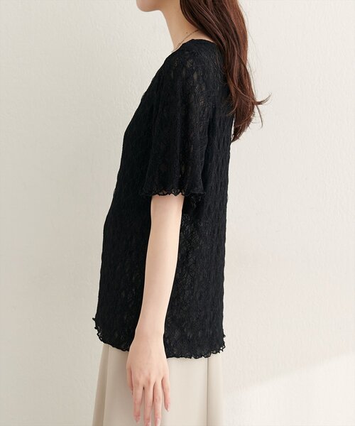 natural couture(ナチュラルクチュール)の「フレアスリーブリバーシブルレース(Tシャツ/カットソー・レディース・オフホワイト/グレー/ピンク/ブラック・FREE)」の17枚目の写真