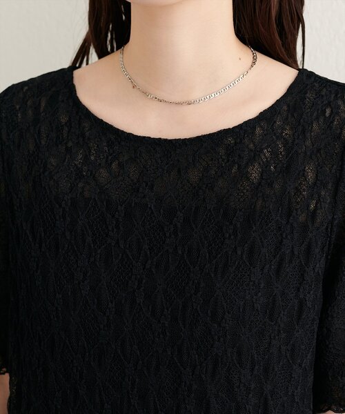 natural couture(ナチュラルクチュール)の「フレアスリーブリバーシブルレース(Tシャツ/カットソー・レディース・オフホワイト/グレー/ピンク/ブラック・FREE)」の15枚目の写真