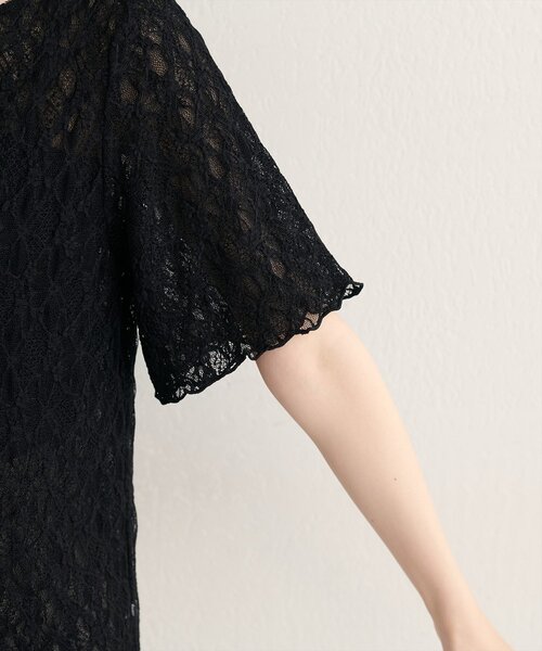 natural couture(ナチュラルクチュール)の「フレアスリーブリバーシブルレース(Tシャツ/カットソー・レディース・オフホワイト/グレー/ピンク/ブラック・FREE)」の12枚目の写真
