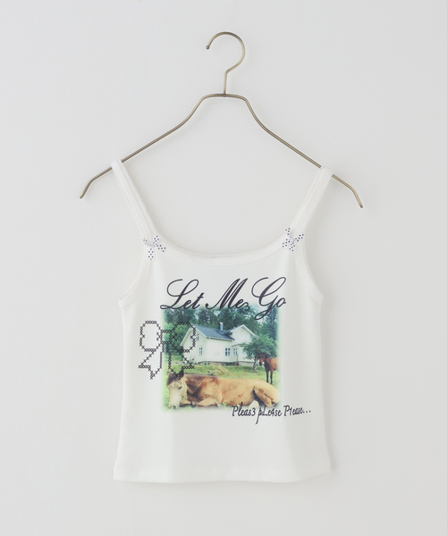Oriens JOURNAL STANDARD(オリエンス ジャーナルスタンダード)の「【HOLECO/ホレコ】 Dango Camisole(LET ME GO)(キャミソール・レディース・ホワイト・FREE)」の2枚目の写真