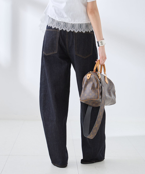 journal standard L'essage（ジャーナルスタンダードレサージュ）の「バレルワイドデニムパンツ（デニムパンツ・レディース・ネイビー/ブルー・38/36）」の3枚目の写真