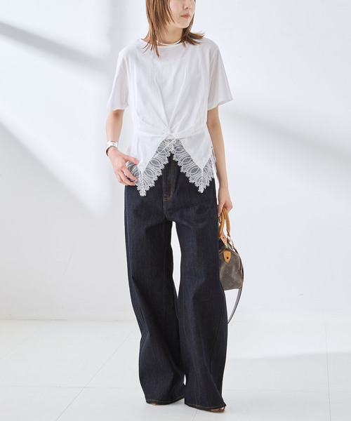 journal standard L'essage（ジャーナルスタンダードレサージュ）の「バレルワイドデニムパンツ（デニムパンツ・レディース・ネイビー/ブルー・38/36）」の4枚目の写真