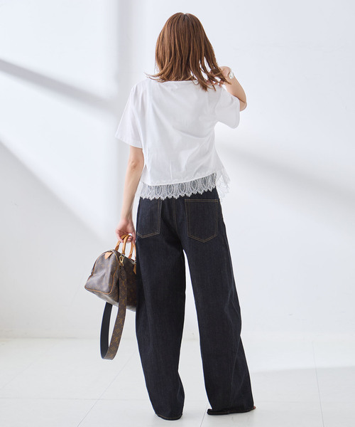 journal standard L'essage（ジャーナルスタンダードレサージュ）の「バレルワイドデニムパンツ（デニムパンツ・レディース・ネイビー/ブルー・38/36）」の6枚目の写真