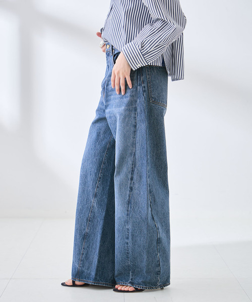 journal standard L'essage（ジャーナルスタンダードレサージュ）の「バレルワイドデニムパンツ（デニムパンツ・レディース・ネイビー/ブルー・38/36）」の7枚目の写真