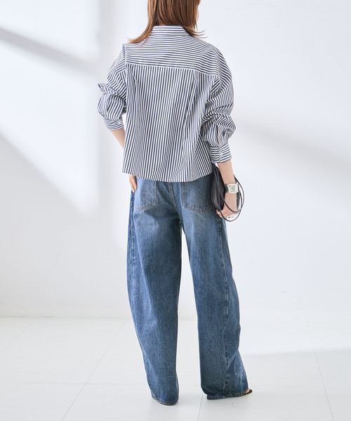 journal standard L'essage（ジャーナルスタンダードレサージュ）の「バレルワイドデニムパンツ（デニムパンツ・レディース・ネイビー/ブルー・38/36）」の11枚目の写真