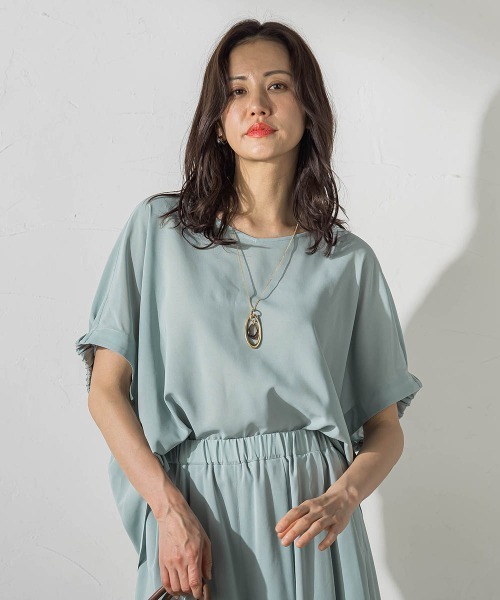 LAUTREAMONT(ロートレアモン)の「【晴れ軽】撥水シアーブラウス≪セット着用可≫(シャツ/ブラウス・レディース・カーキ/グリーン系その他/ブラック・9号)」の3枚目の写真