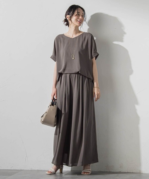 LAUTREAMONT(ロートレアモン)の「【晴れ軽】撥水シアーブラウス≪セット着用可≫(シャツ/ブラウス・レディース・カーキ/グリーン系その他/ブラック・9号)」の7枚目の写真